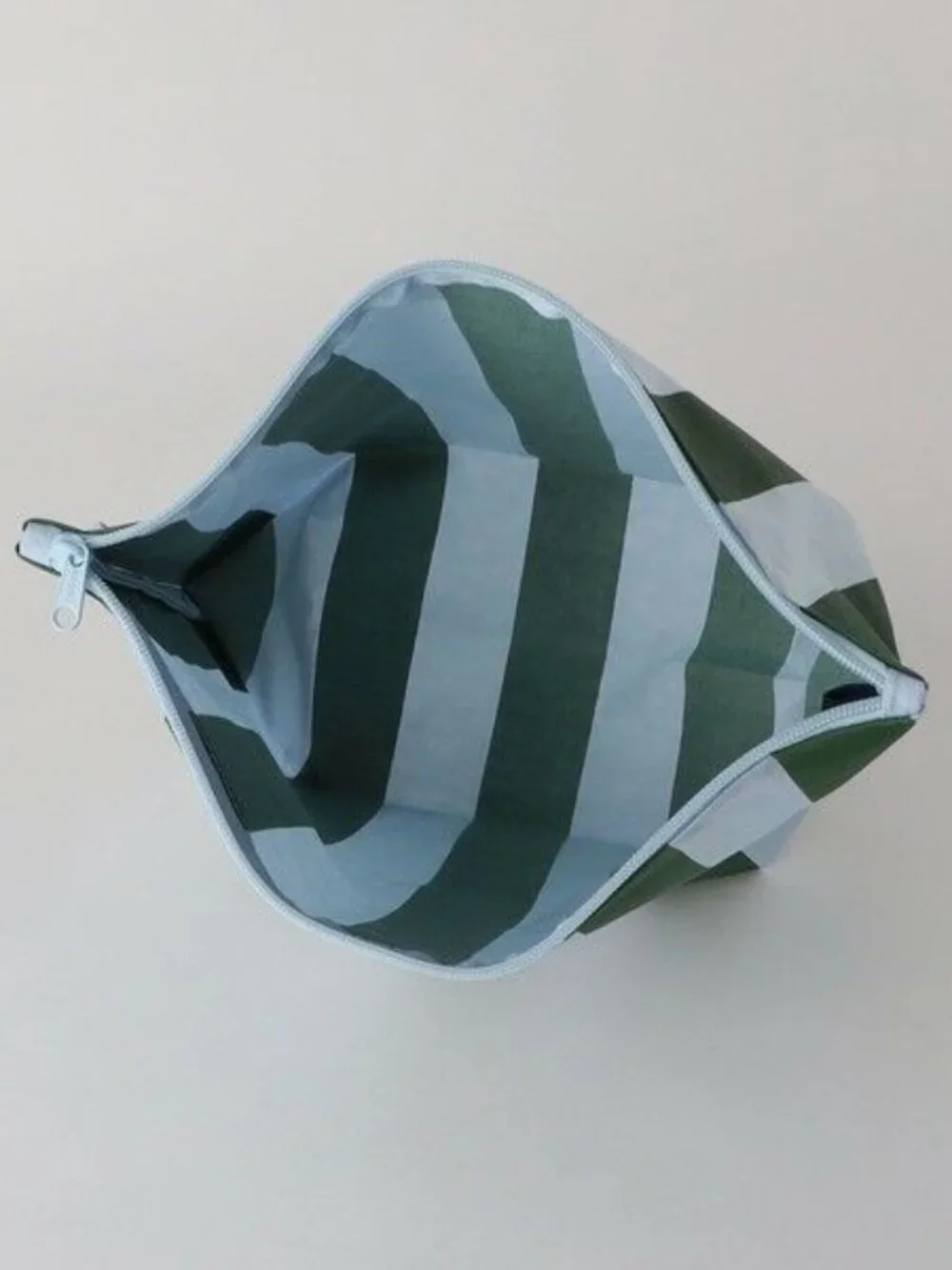NWOT Baggu Go Pouch Large - Hotel Stripes (Green & Blue)